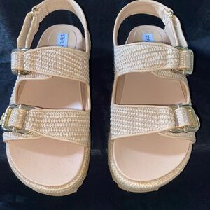 Steve Madden Beige Woven Sandals
